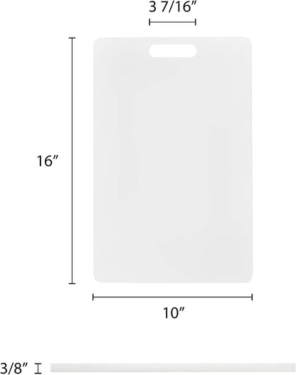 Utility Cutting Board White Plastic with Handle- Non-Skid Plastic Chopping Board Cutting Board for Kitchen Meat Vegetables Fruits Home Restaurants Dishwasher Safe