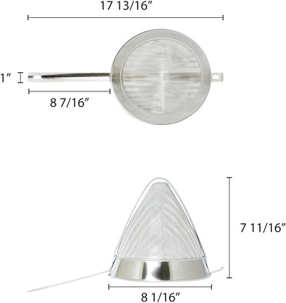 Stainless Steel Fine Mesh- Cone Shaped Strainer Food Strainer Juice Strainer Kitchen Tools Food Colander For Straining Seeds Beans Sauces