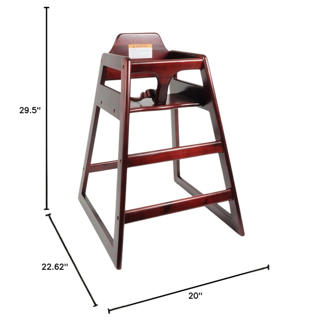 Wood Children High Chair with Safety Belt Wood Finished- Knock-Down Package Commercial Grade Children High Stool Dining Chair for Restaurant & Home Use