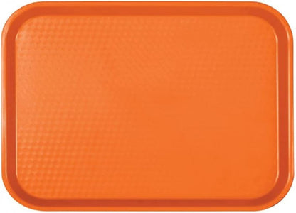 Fast Food Tray Orange Color Plastic Set of 12 - for Café Standard Cafeteria/Fast Food Tray Restaurant Serving Trays Set for Coffee Table Kitchen Party Restaurants