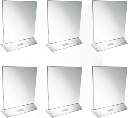 Acrylic Menu Sign Photo Table Holders Clear - Upright Table Desk Displays Double Sided Table Menu Stands Picture Frames for Wedding Table Numbers Restaurant Signs