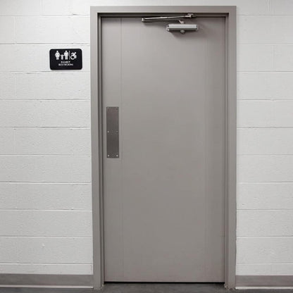 9" x 6" Family Restroom/Accessible Restroom Sign with Braille with Easy Peel Self-Adhesive White on Black Color Set of 2- Door Sign Waterproof Self Adhesive Store Signs Indoor/Outdoor Warning Marker Home Business Use