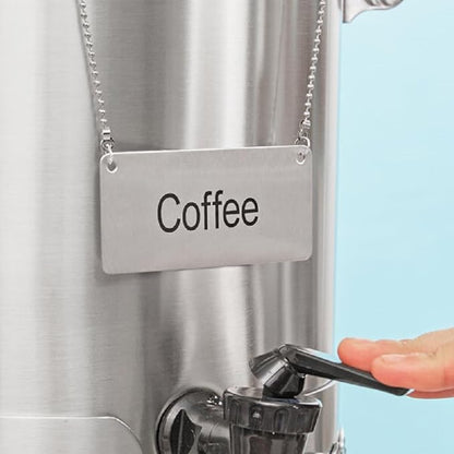 3-1/2" x 1-2/3" Chain Sign Stainless Steel with 13-1/8" Chain Length- Beverage Sign Drinks Labels for Coffee Urns Beverage Dispensers Carafes for Party Restaurant Banquet