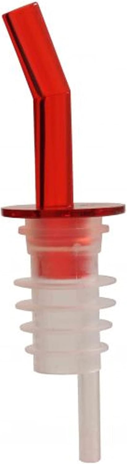 Flow Liquor Pourer with Black Collar Acrylonitrile Set of 12- Liquor Bottle Pourers Shot Dispenser Liquor Bottle Pourers Alcohol Pourers Bar Bartender Accessories
