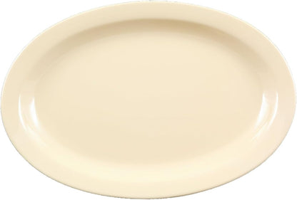 Narrow Rim Platter Melamine Set of 12 - Dishwasher Safe Break-Resistant Reusable Serving Platter Kitchen Dinnerware Appetizer Plates Serving Trays