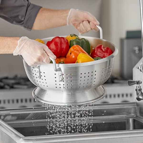 Heavy Duty Colander Commercial Pasta Strainer Aluminum- Pasta Spaghetti Berry Fruit Vegetable Kitchen Food Strainer Basket