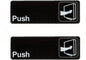 9" x 3" Push Sign with Easy Peel Self-Adhesive White on Black Color Set of 2- Door Sign Waterproof Self Adhesive Store Signs Indoor/Outdoor Warning Marker Home Business Use
