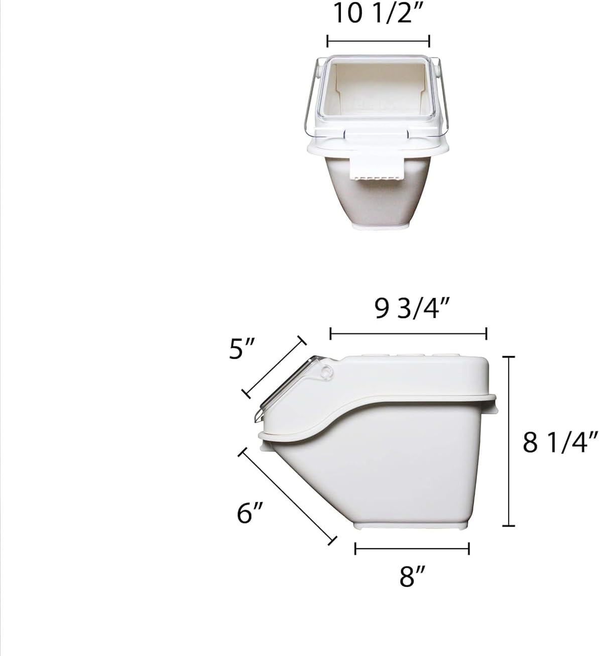 (40 Cups) Shelf Ingredient Bin White with Clear Flip Top Lid & Measuring Scoop- Stackable Plastic Kitchen Pantry Storage Bin for Dry Food Flour Sugar Kitchen Restaurant