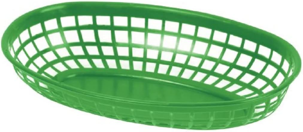 Fast Food Basket Plastic Set of 12- Fry Fast Food Reusable Foodservice Restaurant Diner Tray Plates Restaurant Deli Serving Chicken Burgers Sandwiches & Fries