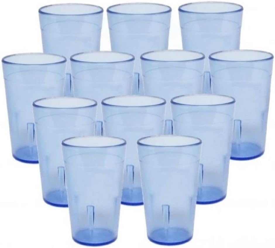Pebbled Tumbler Drinking Cups Set of 12 - Reusable Premium Water Iced Tea Glasses Drinking Glasses Stackable Dishwasher Safe Break-Resistant for Home and Restaurants
