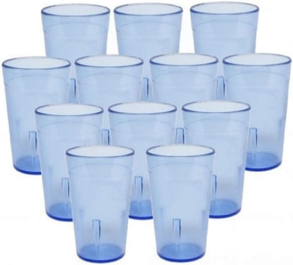 Pebbled Tumbler Drinking Cups Set of 12 - Reusable Premium Water Iced Tea Glasses Drinking Glasses Stackable Dishwasher Safe Break-Resistant for Home and Restaurants