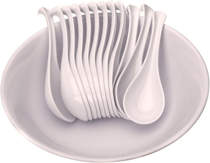 1 oz Asian Soup Spoon Melamine Set of 12 - Break-Resistant Soup Spoons, Table Spoons, Ramen Spoons, Japanese Soup Spoons for Dumpling, Miso, Pho, Wonton, Noodles