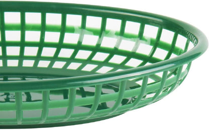 Fast Food Basket Plastic Set of 12- Fry Fast Food Reusable Foodservice Restaurant Diner Tray Plates Restaurant Deli Serving Chicken Burgers Sandwiches & Fries