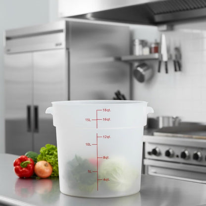 Round Food Storage Container Translucent Polypropylene- Commercial Food Storage Containers Meal Prep Containers Reusable Food Containers for Pantry Kitchen Storage Organization