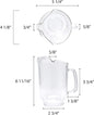 Three Spouts Water Pitcher Polycarbonate Clear Color Set of 2 - Beverage Serveware Carafe Clear Pitcher for Mimosa Bar Brunch Cold Water Juice Milk Iced Tea Lemonade