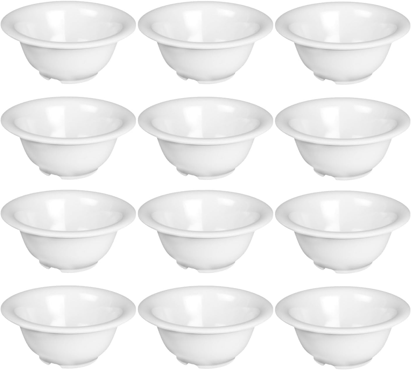 Soup Bowl Melamine Set of 12- Dishwasher Safe Break-Resistant Reusable Bowls Serving Soup Bowl Broth Cups Soup Bowls Ice Cream Dipping Sauce