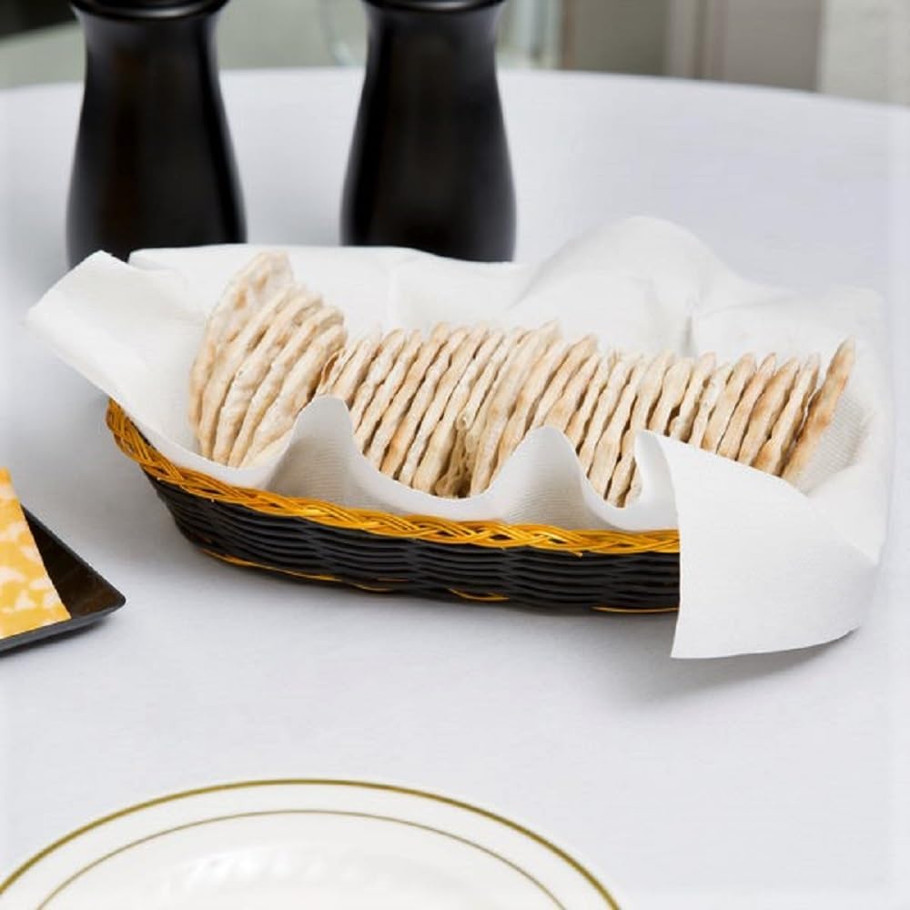 Hand-Woven Bread Basket - Restaurant Woven Food Serving Basket for Fruit Bread Serving Basket Decorative Basket Perfect for Cafe Home and Restaurants