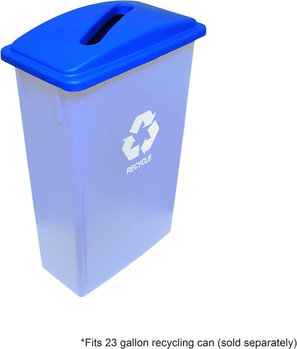23 Gallon Recycle Trash Can Blue Color- Wastebasket Garbage Bin Lid Recycling Bin Cover Kitchen Bathroom Bedroom Office Trash Can