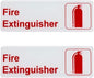 9" x 3" Fire Extinguisher Sign with Easy Peel Self-Adhesive Red on White Color Set of 2- Door Sign Waterproof Self Adhesive Store Signs Indoor/Outdoor Warning Marker Home Business Use