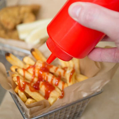 Set of 12 Squeeze Condiment Dispensing Bottles 8 oz - Plastic Squeeze Bottle For Sauces Spreads Ketchup Mustard Mayo Hot sauces and Olive oil