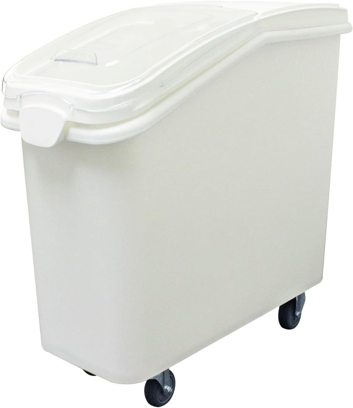 (40 Cups) Shelf Ingredient Bin White with Clear Flip Top Lid & Measuring Scoop- Stackable Plastic Kitchen Pantry Storage Bin for Dry Food Flour Sugar Kitchen Restaurant