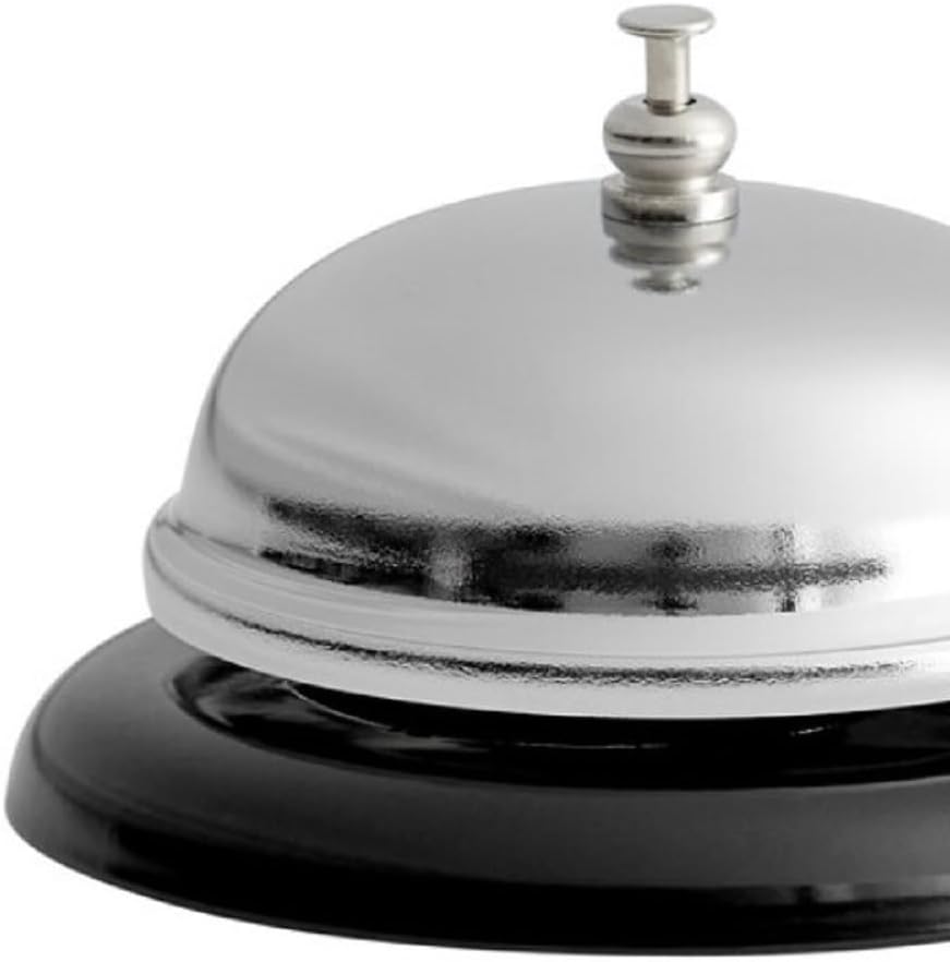 3-3/8" x 2-1/4" Call Bell One Touch Button Chrome Plated- Ringing Call Bell Service Bell for Kitchen Restaurant Bar Classic Concierge Hotel Reception Areas Warehouses