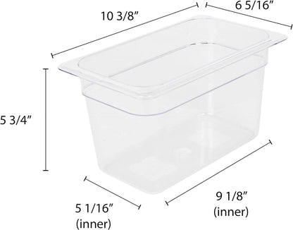 Deep Polycarbonate Food Pan - Commercial Restaurant Food Storage Containers Hotel Pans for Catering Buffets Restaurants Fruits Vegetables Corns