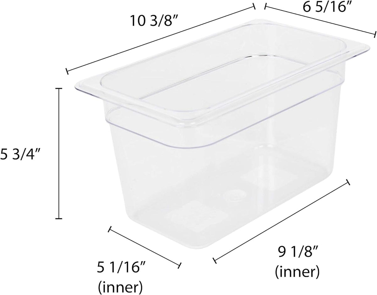 Deep Polycarbonate Food Pan - Commercial Restaurant Food Storage Containers Hotel Pans for Catering Buffets Restaurants Fruits Vegetables Corns