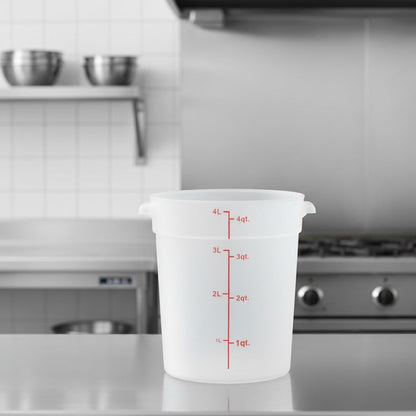 Round Food Storage Container Translucent Polypropylene- Commercial Food Storage Containers Meal Prep Containers Reusable Food Containers for Pantry Kitchen Storage Organization