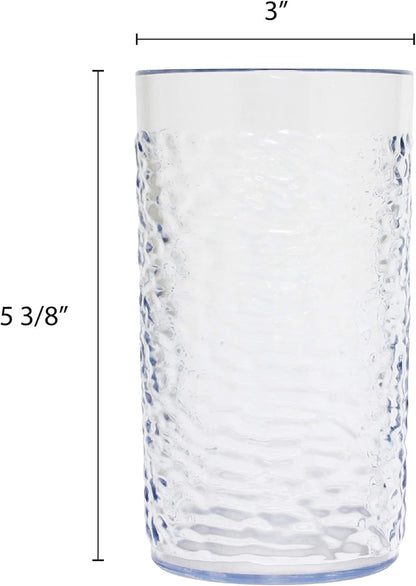 Pebble Tumbler Drinking Glasses Set of 12- Reusable Premium Water Iced Tea Glasses Dishwasher Safe Break-Resistant for Home and Restaurants