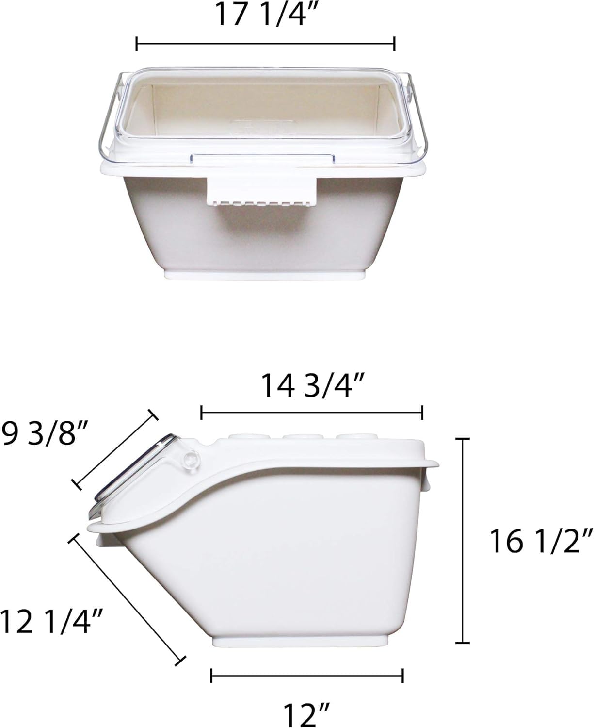 (40 Cups) Shelf Ingredient Bin White with Clear Flip Top Lid & Measuring Scoop- Stackable Plastic Kitchen Pantry Storage Bin for Dry Food Flour Sugar Kitchen Restaurant