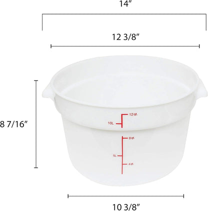 Round Food Storage Container Polypropylene - Commercial Food Storage Containers Meal Prep Containers Reusable Food Containers for Pantry Kitchen Storage Organization
