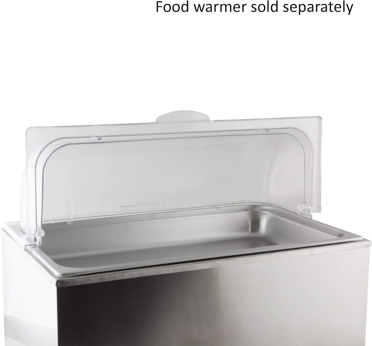 21-1/9" x 14-1/4" x 7-1/3" Roll Top Chafer Cover Opens on both ends Clear Color- Food Pan Cover Pastry Cover Display Cover Serving Platter Cover Clear Food Pan Cover
