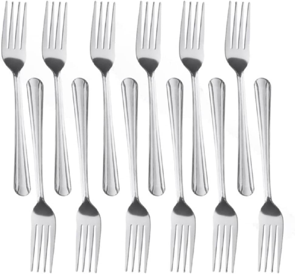 Domilion Stainless Steel Set of 12- Stainless Steel Flatware Silverware Cutlery Kitchen Tableware Set for Home Restaurant for Stirring Coffee Dessert Ice Cream Cappuccino