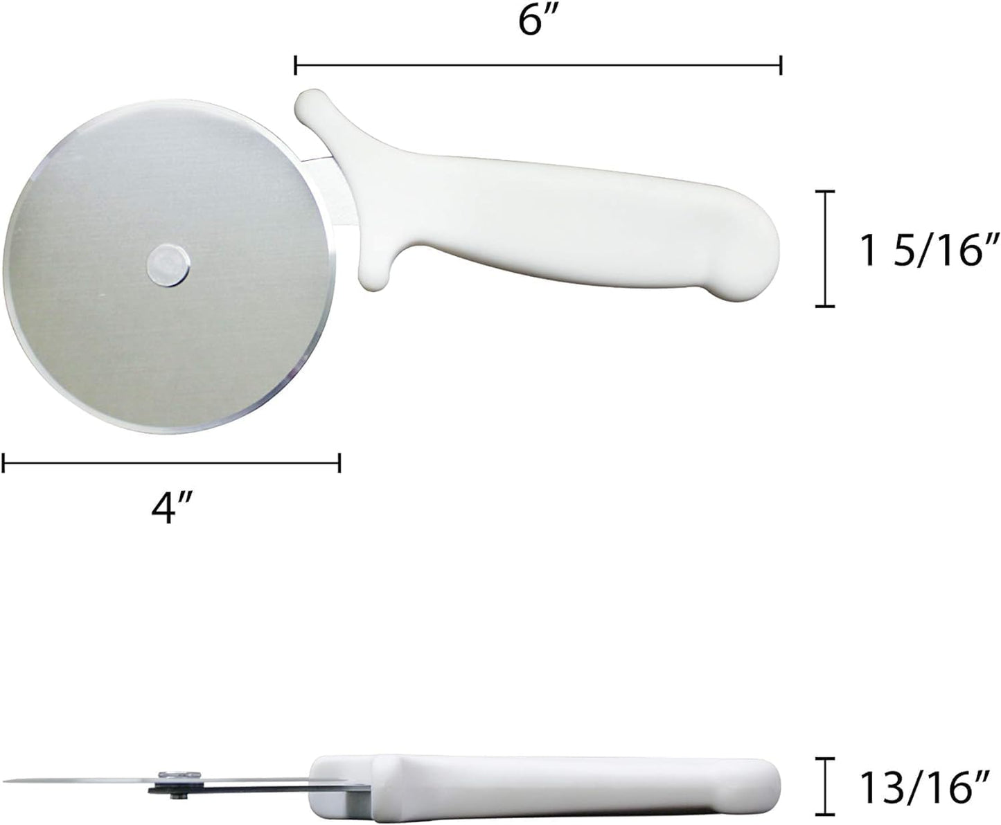 Stainless Steel Blade Pizza Cutter with White Plastic Handle- Pizza Cutter Wheel Stainless Steel Sharp Blade For Cutting Through Slice Thick or Thin Pizzas Pie Crust and Pastries