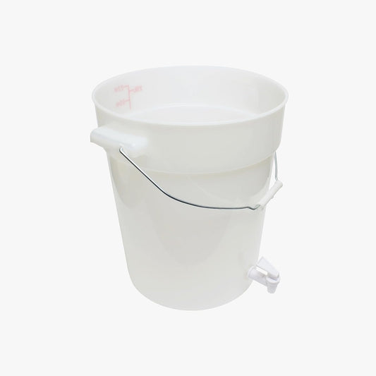 6 Gallons Round Beverage Dispenser with Easy Flow Spigot White Plastic- Dishwasher Safe Color graduations marking in Liters Quarts Punch Bowls Water Juice Dispensers for Indoor Outdoor