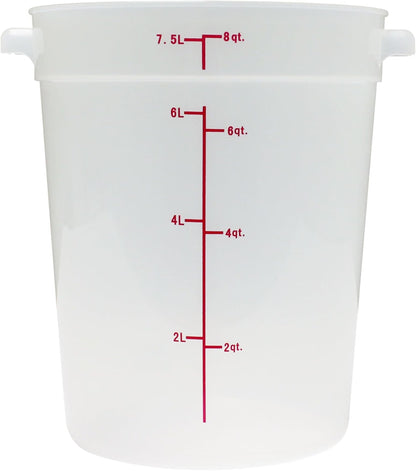 Round Food Storage Container Translucent Polypropylene- Commercial Food Storage Containers Meal Prep Containers Reusable Food Containers for Pantry Kitchen Storage Organization