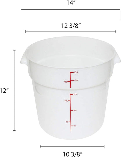Round Food Storage Container Polypropylene - Commercial Food Storage Containers Meal Prep Containers Reusable Food Containers for Pantry Kitchen Storage Organization