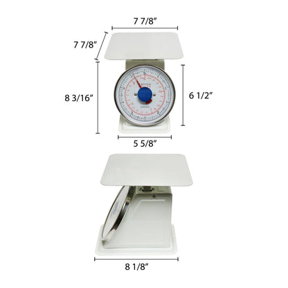 Mechanical Kitchen Flat Platform Weighing Food Scale- Heavy Duty Portion Control Mechanical Kitchen and Food Scale Industrial Dial Scale for Kitchens and Restaurants