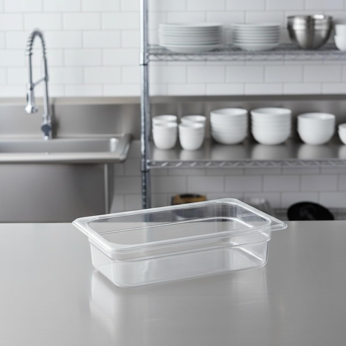 Deep Polycarbonate Food Pan - Commercial Restaurant Food Storage Containers Hotel Pans for Catering Buffets Restaurants Fruits Vegetables Corns