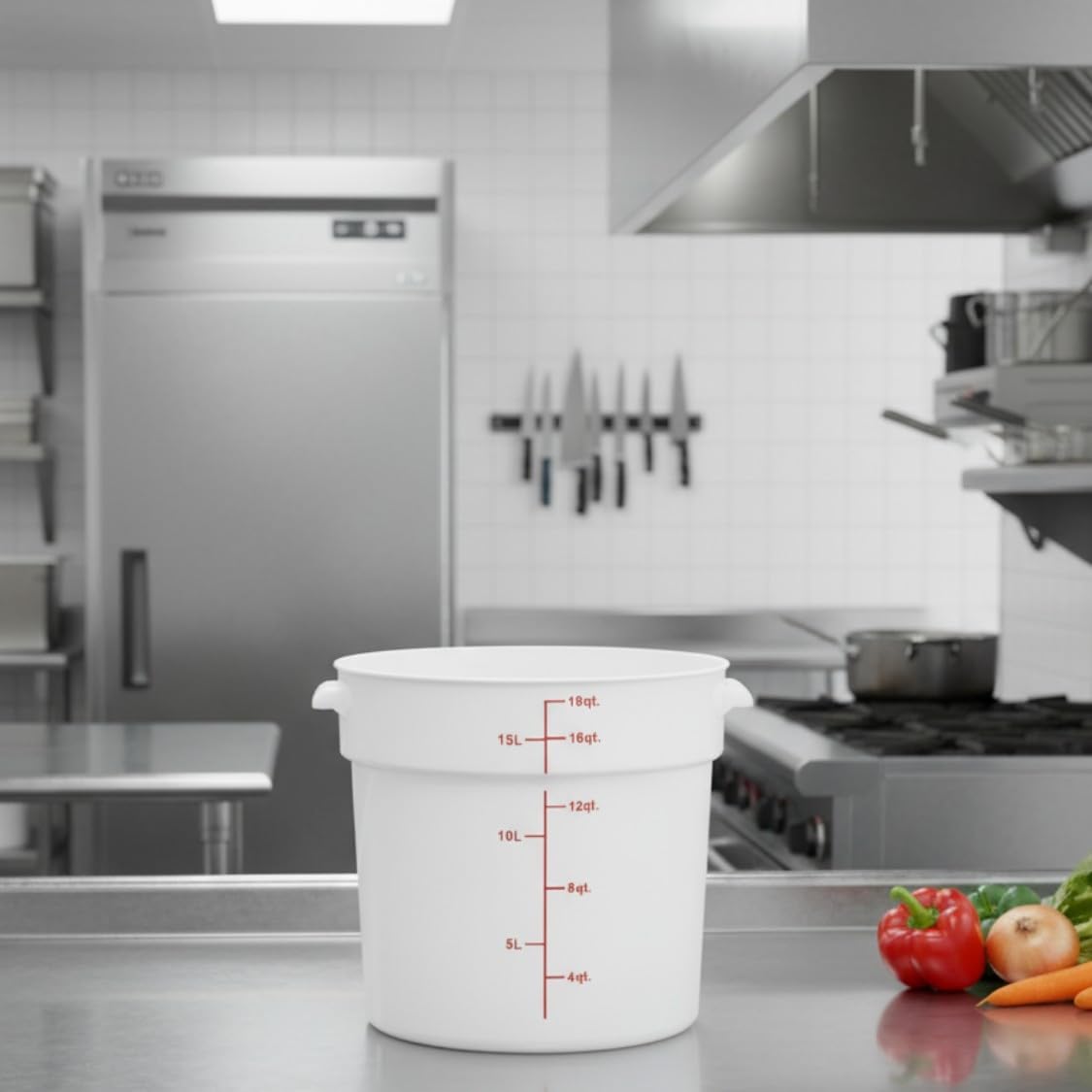 Round Food Storage Container Polypropylene - Commercial Food Storage Containers Meal Prep Containers Reusable Food Containers for Pantry Kitchen Storage Organization