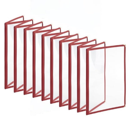 8-1/2” x 11” Double Fold Restaurant Menu Covers 2 Page 4 View Set of 10- Crystal Clear Menu Covers Fits A4 Size Paper Menu Sleeve Folder Menu Book Holders for Bar Cafe Restaurant