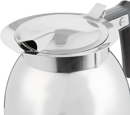64 oz Stainless Steel Coffee Decanter with Black Easy-Grip Handle Mirror Finish- Coffee Server Beverage Serveware Coffee Carafes For Keeping Hot Liquids Coffee Pot Decanter