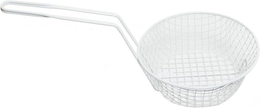 Round Breading Basket Coarse Mesh 3" Deep- Culinary Basket for Dredging Chicken French Chips Onion Rings Chicken Wings Food Prep Basket Serving Strainer Basket for Breadcrum Dishes