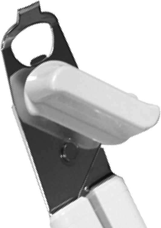 8" x 2" x 2-1/2" Manual Can Opener Iron Plated with White Color Plastic Handle - Built-in Bottle Cap Remover Handheld Easy Turn Knob Manual Hand Held Can Opener