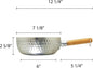 Aluminum Snow Flat Pan Saucepan-Traditional Japanese Saucepan with Wood Handle Great for Ramen Tempura Milk Soup Pot Noodles Porridge Boiled Soup for Home and Kitchen