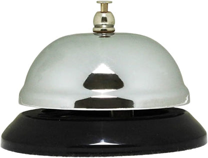3-3/8" x 2-1/4" Call Bell One Touch Button Chrome Plated- Ringing Call Bell Service Bell for Kitchen Restaurant Bar Classic Concierge Hotel Reception Areas Warehouses
