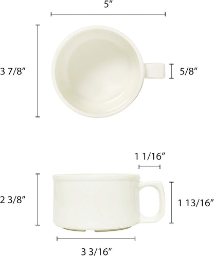 10 oz Soup Mug Melamine Set of 12- Dishwasher Safe Break-Resistant Coffee Cup Set Reusable Plastic Mug for Soups Latte Cappuccino Cocoa Hot Tea Home Cafe Restaurants