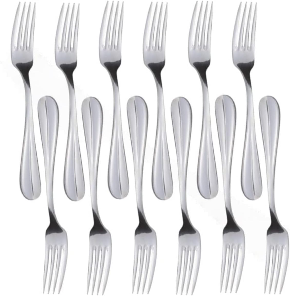 Set of 12 Stainless Steel - Steel Flatware Silverware Cutlery Kitchen Tableware for Home Restaurant for Stirring Coffee Dessert Cake Ice Cream Cappuccino