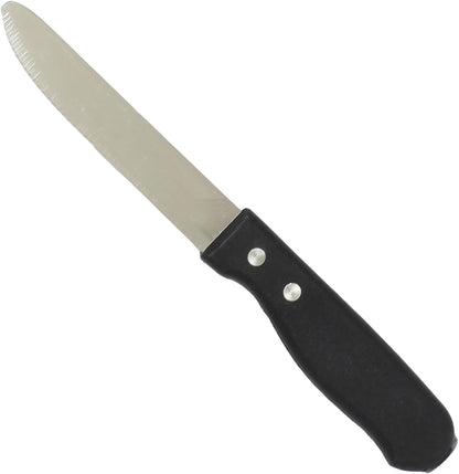 5” Stainless Steel Round Tip Jumbo Steak Knife with Handle Set of 12- Steak Knives Dinner Knives Meat Cutter Knife Set for Home and Restaurants
